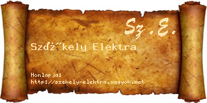 Székely Elektra névjegykártya